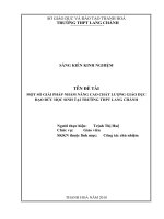 SKKN một số giải pháp nhằm nâng cao chất lượng giáo dục đạo đức học sinh tại trường THPT lang chánh 