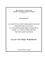 Các nhân tố của chất lượng dịch vụ đào tạo  ảnh hưởng đến sự hài lòng  của sinh viên đại học khối ngành kinh tế  thuộc các chương trình liên kết  với nước ngoài tại TP HCM 