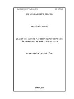 Quản lý nhà nước về phát triển đội ngũ giảng viên các trường đại học công lập ở việt nam 