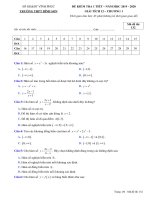 Đề kiểm tra giải tích 12 chương 1 năm 2019 2020 trường bình sơn vĩnh phúc 