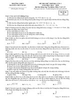 ĐỀ THI THỬ THPTQG LẦN 1  NĂM HỌC 2019   2020 Bài thi: Khoa học Tự nhiên; Môn: VẬT LÝ