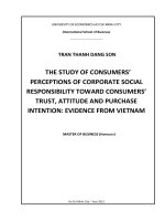 The study of consumers perceptions of corporate social responsibility toward consumers trust, attiude and purchase intention  evidence from vietnam 