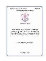 Đánh giá hiệu quả can thiệp trong quản lý tăng huyết áp tại huyện Hạ Hòa, tỉnh Phú Thọ (FULL TEXT)