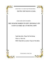 SKKN một số kinh nghiệm tổ chức sinh hoạt lớp cuối tuần hiệu quả ở trường THPT 