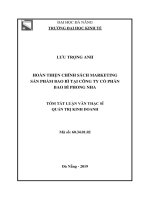 Hoàn thiện chính sách marketing sản phẩm bao bì tại công ty cổ phần bao bì phong nha 