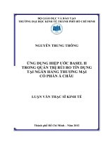 Ứng dụng hiệp ước basel II trong quản trị rủi ro tín dụng tại ngân hàng thương mại cổ phần á châu 