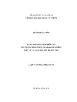 Đánh giá khả năng tiếp cận tín dụng chính thức của doanh nghiệp nhỏ và vừa tại địa bàn thành phố bến tre 