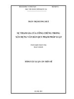 Sự tham gia của công chúng trong xây dựng văn bản quy phạm pháp luật (tt) 
