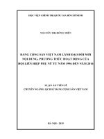 Đảng Cộng sản Việt Nam lãnh đạo đổi mới nội dung, phương thức hoạt của Hội Liên hiệp Phụ nữ từ năm 1996 đến năm 2016