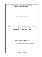 SKKN VAI TRÒ của GIA ĐÌNH, NHÀ TRƯỜNG và xã hội TRONG VIỆC GIÚP đỡ học SINH KHUYẾT tật vươn lên học tốt ở TRƯỜNG THPT  