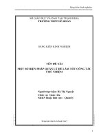 SKKN một số biện pháp quản lý để làm tốt công tác chủ nhiệm 