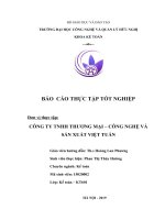 BÁO CÁO THỰC TẬP KHOA KẾ TOÁN ĐỀ TÀI  CÔNG TY TNHH THƯƠNG MẠI – CÔNG NGHỆ VÀ SẢN XUẤT VIỆT TUẤN