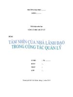 Tiểu luận Tầm nhìn của nhà lãnh đạo trong công tác lãnh đạo quản lý