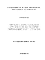 THỰC TRẠNG VÀ GIẢI PHÁP NÂNG CAO CHẤT LƯỢNG GIÁO DỤC THỂ CHẤT CHO SINH VIÊN TRƯỜNG ĐẠI HỌC KỸ THUẬT Y – DƯỢC ĐÀ NẴNG
