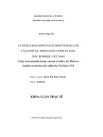Áp dụng Lean Manufacturing nhằm giảm lãng phí tại phòng mẫu công ty may mặc Bowker Việt Nam-đã chuyển đổi