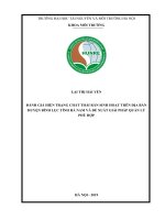 Chương 1 và chương 2 đồ án tốt nghiệp Đánh giá hiện trạng chất thải rắn sinh hoạt trên địa bàn huyện Bình Lục tỉnh Hà Nam và đề xuất giải pháp quản lý phù hợp