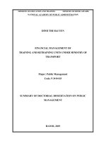 Quản lý tài chính các đơn vị sự nghiệp đào tạo, bồi dưỡng trực thuộc bộ giao thông vận tải tt tiếng anh