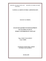 Quản lý nhà nước về phát triển đội ngũ giảng viên các trường đại học công lập ở việt nam tt tiếng anh 