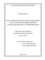 Quản lý nhà nước đối với vốn đầu tư phát triển kết cấu hạ tầng giao thông đường bộ từ ngân sách nhà nước của thành phố hà nội tt