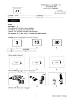 ĐỀ THI TIẾNG ANH TRÌNH độ A2 NGHE, ĐỌC, VIẾT+KEYS