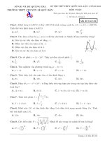 Đề thi thử toán THPTQG 2019 lần 1 trường chuyên lê quý đôn quảng trị 