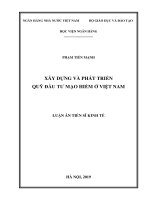 Xây dựng và phát triển quỹ đầu tư mạo hiểm ở Việt Nam