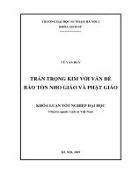 Trần trọng kim với vấn đề bảo tồn nho giáo và phật giáo
