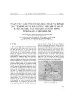 PHÂN TÍCH các yếu tố địa mạo PHỤC vụ ĐÁNH GIÁ TIỀM NĂNG và KHAI THÁC NHANH VÀNG SA KHOÁNG KHU vực THƯỢNG NGUỒN SÔNG SEKAMAN  … 