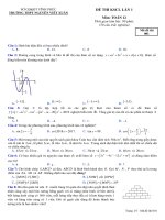 Đề KSCL toán 12 lần 1 năm 2019 2020 trường nguyễn viết xuân vĩnh phúc 