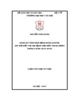 ĐÁNH GIÁ TÌNH HÌNH BỆNH NHÂN GLÔCÔM góc mở điều TRỊ tại BỆNH VIỆN mắt TRUNG ƯƠNG TRONG 5 năm (2014 2018) 