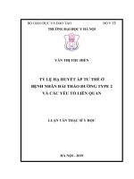 TỶ lệ hạ HUYẾT áp tư THẾ ở BỆNH NHÂN đái THÁO ĐƯỜNG TYPE 2 và các yếu tố LIÊN QUAN 