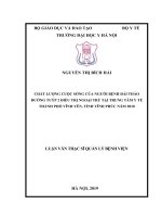 CHẤT LƯỢNG CUỘC SỐNG của NGƯỜI BỆNHĐÁI THÁO ĐƯỜNG TUÝP 2 điều TRỊ NGOẠI TRÚTẠI TRUNG tâm y tế THÀNH PHỐ VĨNH YÊN,TỈNH VĨNH PHÚC năm 2018 