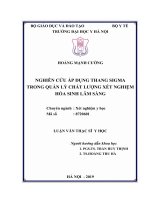 NGHIÊN cứu áp DỤNG THANG SIGMA TRONG QUẢN lý CHẤT LƯỢNG xét NGHIỆM hóa SINH lâm SÀNG 