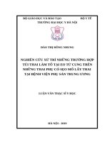 NGHIÊN cứu xử TRÍ NHỮNG TRƯỜNG hợp túi THAI làm tổ tại EO tử CUNG TRÊN NHỮNG THAI PHỤ có sẹo mổ lấy THAI tại BỆNH VIỆN PHỤ sản TRUNG ƯƠNG 