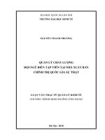 Quản lý chất lượng đội ngũ biên tập viên tại Nhà xuất bản Chính trị quốc gia Sự thật