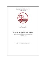 Xây dựng mô hình chế định ly thân trong luật hôn nhân và gia đình Việt Nam.