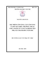 ĐặC điểm lâm SÀNG, cận lâm SÀNG và kết QUả điều TRị PHẫU THUậT CHửA NGOÀI tử CUNG tại BệNH VIệN PHụ sản THANH hóa năm 2018 