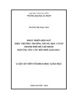 Phát triển đội ngũ hiệu trưởng trường trung học cơ sở thành phố hồ chí minh đáp ứng yêu cầu đổi mới giáo dục 