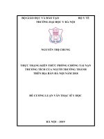 THỰC TRẠNG KIẾN THỨC PHÒNG CHỐNG TAI nạn THƯƠNG TÍCH của NGƯỜI TRƯỞNG THÀNH TRÊN địa bàn hà nội năm 2018 