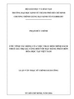 Ước tính tác động của việc thay đổi chính sách thuế giá trị gia tăng đối với mặt hàng phân bón hóa học tại Việt Nam