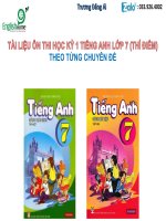 Ôn thi học kỳ 1  unit 4  tiếng anh lớp 7 (mới)  theo từng chuyên đề