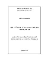 Phát triển kinh tế trang trại chăn nuôi tại tỉnh Phú Thọ