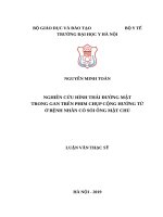 NGHIÊN cứu HÌNH THÁI ĐƯỜNG mật TRONG GAN TRÊN PHIM CHỤP CỘNG HƯỞNG từ ở BỆNH NHÂN có sỏi ỐNG mật CHỦ 