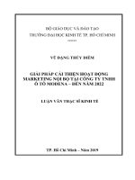 Giải pháp cải thiện hoạt động marketing nội bộ tại công ty TNHH ô tô modena – đến năm 2022 