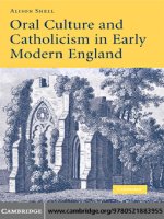  cambridge university press oral culture and catholicism in early modern england feb 2008 kho tài liệu bách khoa 