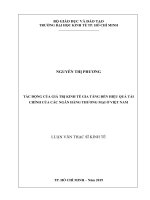 Tác động của giá trị kinh tế gia tăng đến hiệu quả tài chính của các ngân hàng thương mại ở việt nam 