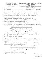 Đề kiểm tra chất lượng toán 12 lần 1 năm 2019 2020 trường hàn thuyên bắc ninh 