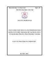 CHẤT LƯỢNG CUỘC SỐNG của NGƯỜI BỆNH đái THÁOĐƯỜNG TUÝP 2 điều TRỊ NGOẠI TRÚ tại TRUNG tâm y TẾTHÀNH PHỐ VĨNH yên, TỈNH VĨNH PHÚC năm 2018 