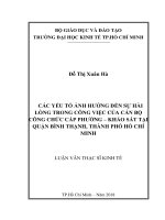 Các yếu tố ảnh hưởng đến sự hài lòng trong công việc của cán bộ công chức cấp phường – khảo sát tại quận bình thạnh, thành phố hồ chí minh 