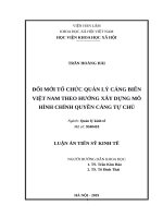 Đổi mới tổ chức quản lý cảng biển việt nam theo hướng mô hình chính quyền cảng tự chủ 